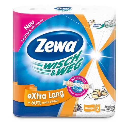 Бумажные полотенца Zewa wish&weg 2 рулона в Фикс Прайс