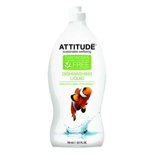 Средство для мытья посуды Attitude зеленое яблоко и базилик 700 мл в Фикс Прайс