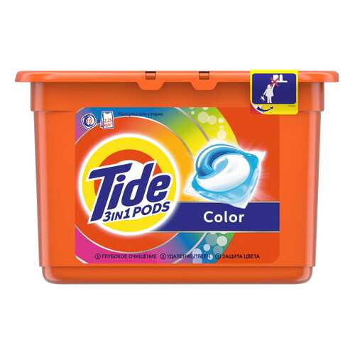 Гель для стирки Tide в растворимых капсулах color 15*24.8 г в Фикс Прайс