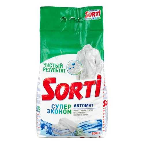 Порошок для стирки Sorti супер эконом 6 кг в Фикс Прайс