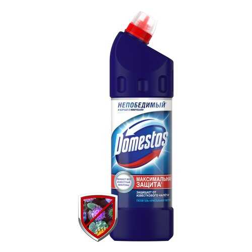 Средство для туалета гель Domestos максимальная защита против известкового налета 1 л в Фикс Прайс