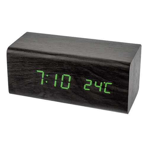 Часы-будильник Perfeo Block, черный/зелёная,время, температура, PF_A4395 в Фикс Прайс