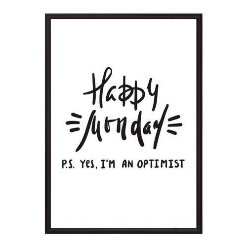 Постер в рамке Happy Monday 21х30 см в Фикс Прайс
