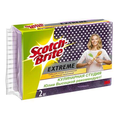 Губка Scotch-Brite extreme для посуды формованная для сильных загрязнений 1 шт в Фикс Прайс