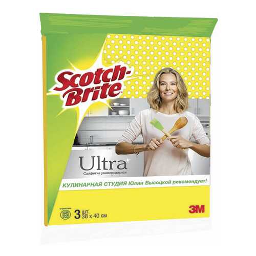Салфетка для уборки 3M Scotch-Brite Универсальная Ультра 3 шт в Фикс Прайс