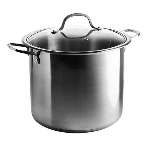 Кастрюля WEBBER BE-128-15L из нержавеющей стали 15 л, со стеклянной крышкой, 28х23см в Фикс Прайс