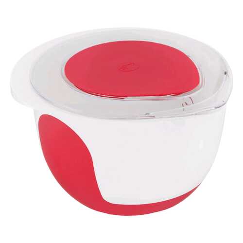 Миска для смешивания Emsa Mix&Bake, с крышкой, цвет: белый, красный, 2 л, 3100508018 в Фикс Прайс