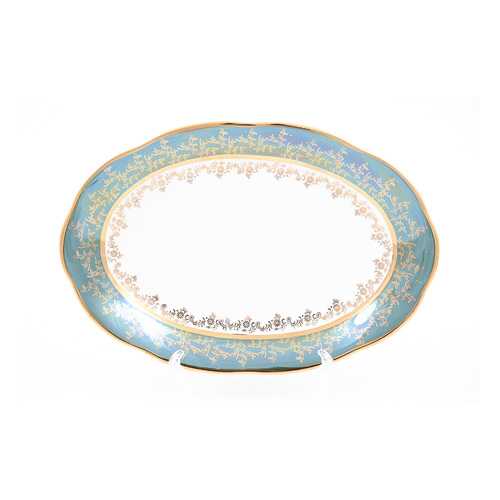 Блюдо овальное Sterne porcelan Зеленый лист 32 см в Фикс Прайс