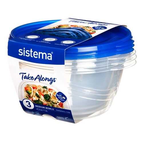 Sistema Набор круглых контейнеров TakeAlongs, 1,4 л (3 шт,) в Фикс Прайс